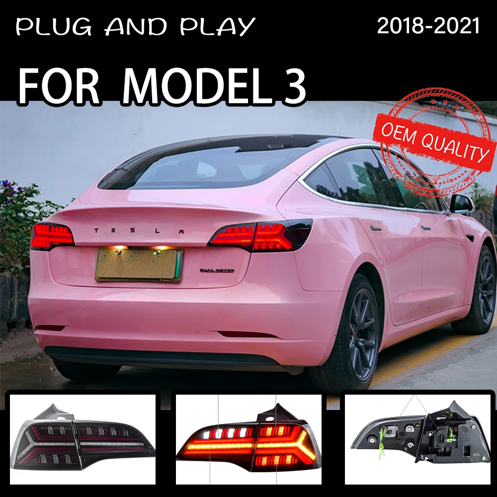 

Задсветильник для Tesla, модель 3 2018-2021, модель Y, светодиодный светильник онарь, автомобильные аксессуары, модель Y, задний фонарь s