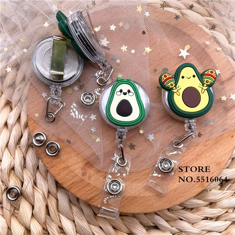 Симпатичные Силиконовые фрукты авокадо выдвижной держатель для карт бейдж