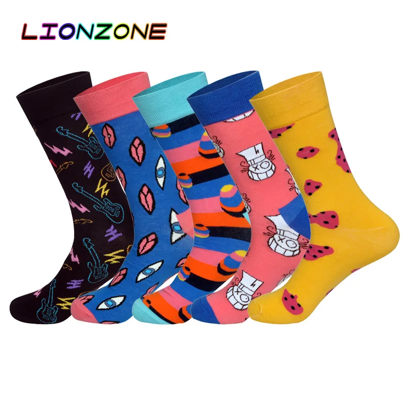 Счастливые носки Новое поступление с гитарами клоуны шарики узоры брендовые