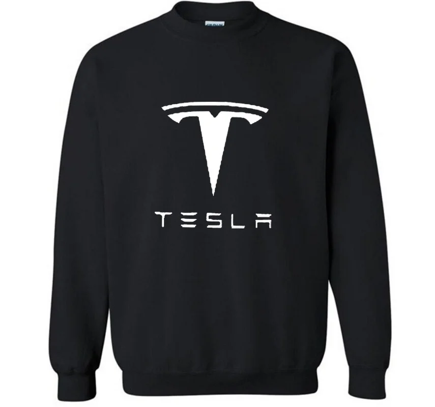 

Новинка 2021, модные хлопковые мужские толстовки с принтом Tesla Car Logo, флисовый пуловер с круглым вырезом, свитшоты, уличная одежда в стиле Харад...