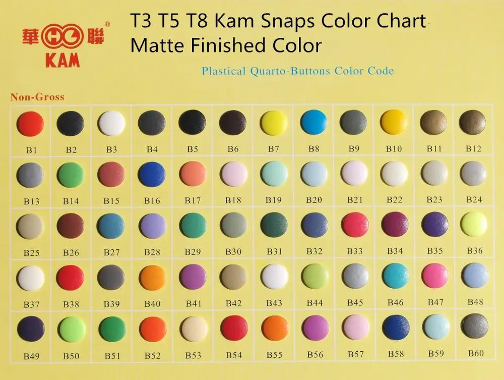 1000set/box x10 box matte finished Kam snap Button T5 T3 T8 Free Shiping clothing accessories High Quality snap button Wholesale
