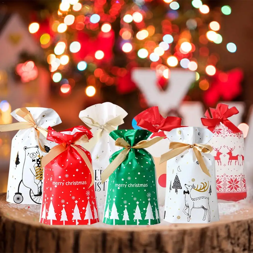 Рождественские подарочные сумки Санта Клаус Рождественская елка упаковочные с