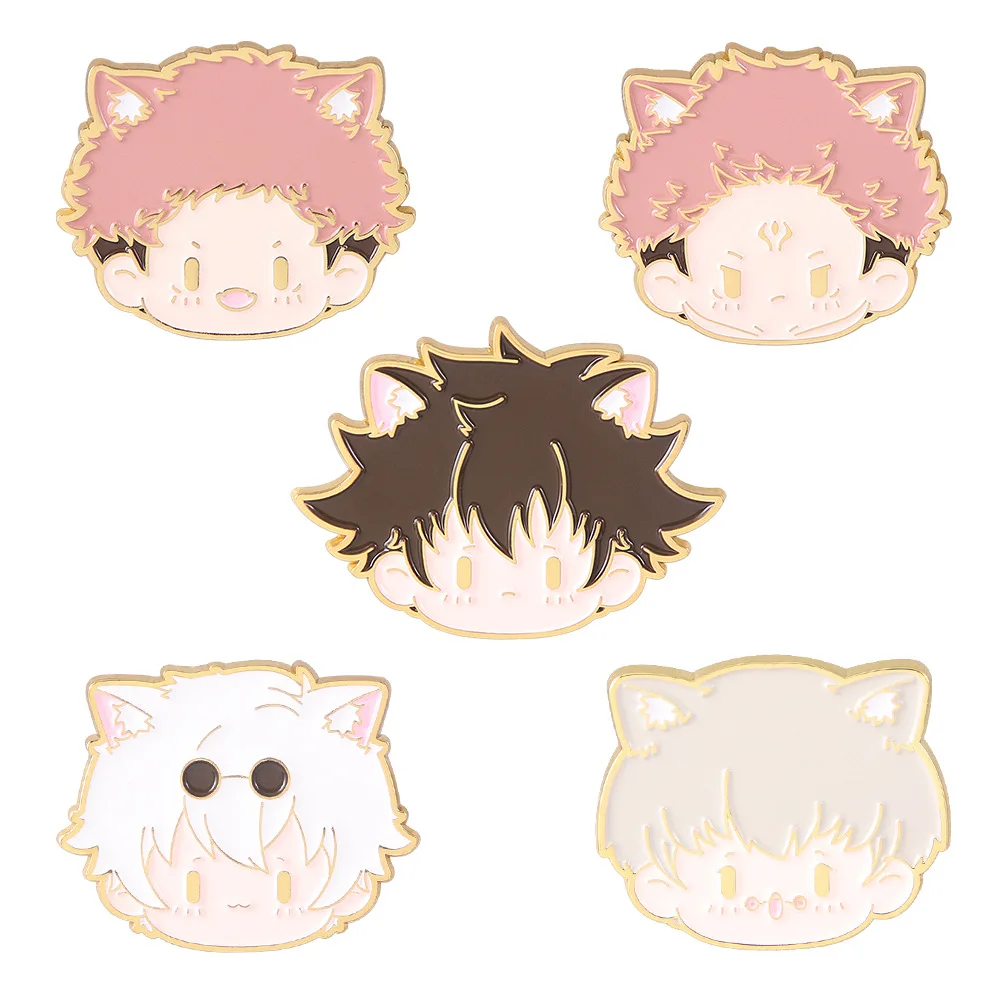 

20pcs/lot MD1015 DMLSKY Anime Character Kawaii Pin Metal Enamel Pin and Brooches for Women Men Lapel Pin Backpack Hat Badge Gift