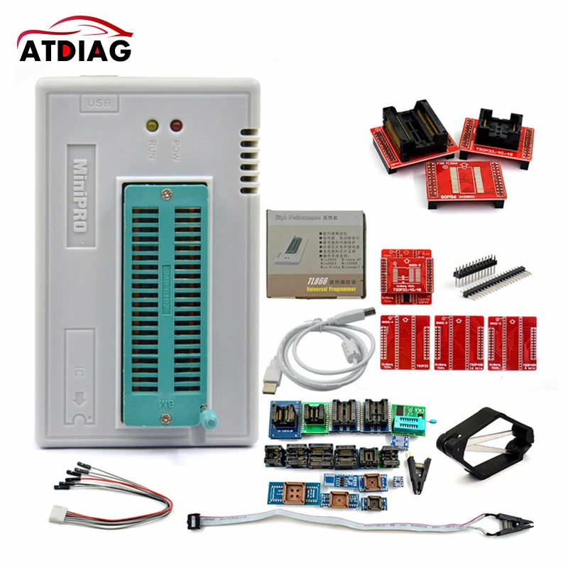 V9.0 оригинальный MINI PRO TL866 II Plus USB Универсальный программатор EEPROM FLASH с адаптерами