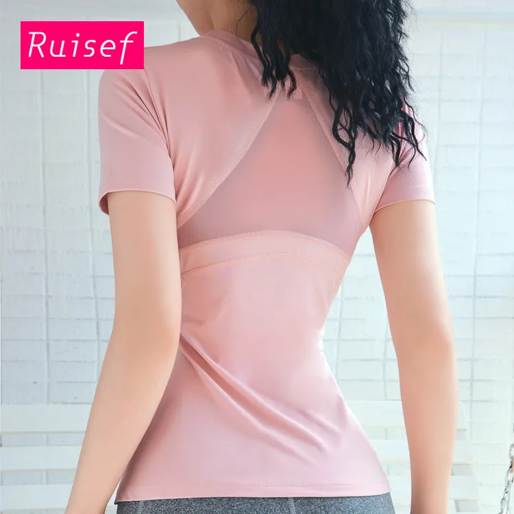 Женские спортивные топы с открытой спиной розовые синие серые красные сетчатые