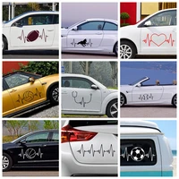 car door decal heartbeat soccer basketball car sticker funny colorful auto stickers sport auto automobile decals