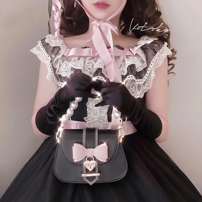 Платье принцессы в стиле Лолиты милая сумка японский жемчуг курьерские Сумки из