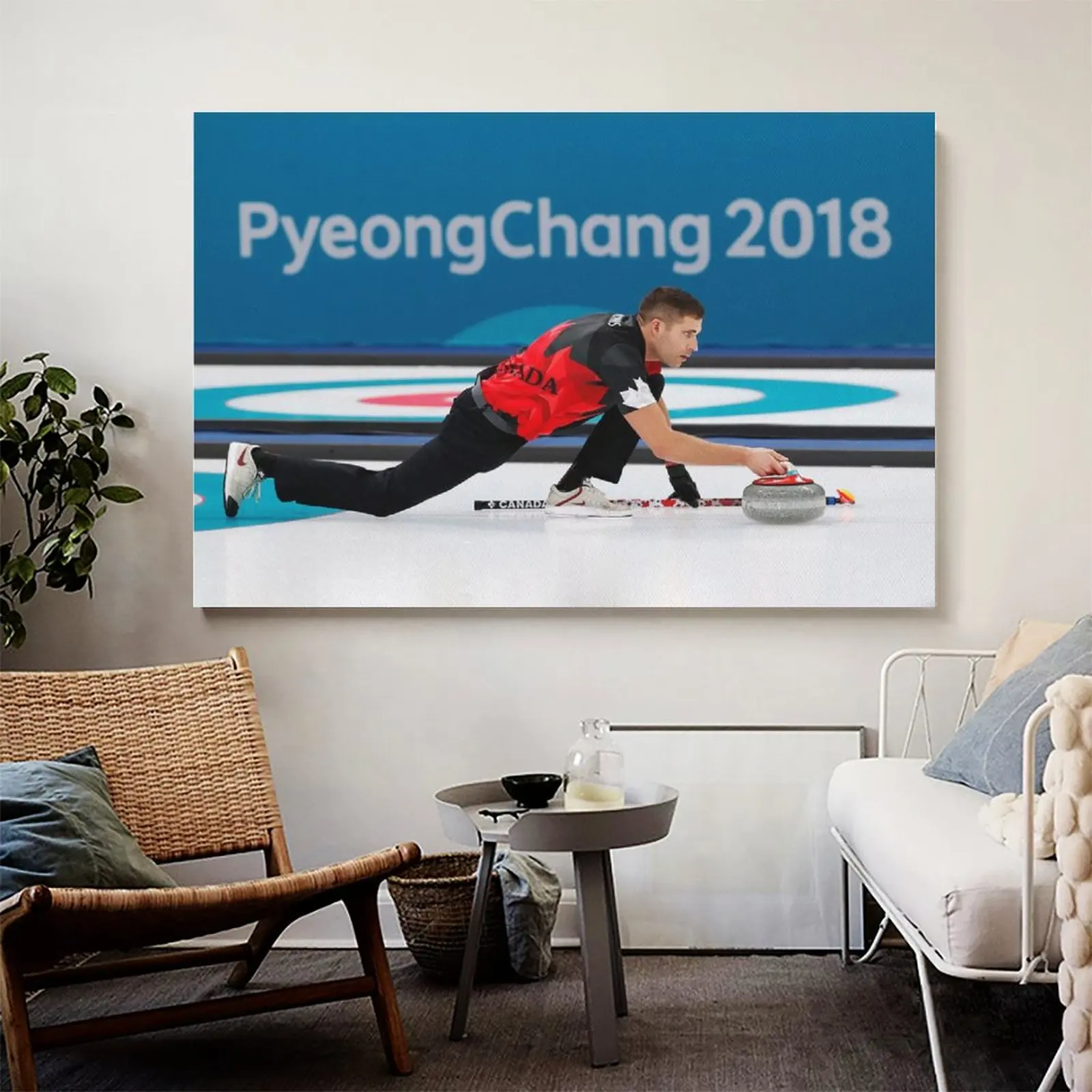 Pyeongchang Олимпийские игры 2018 крутящийся (1 _ 3) плакат на холсте художественный и