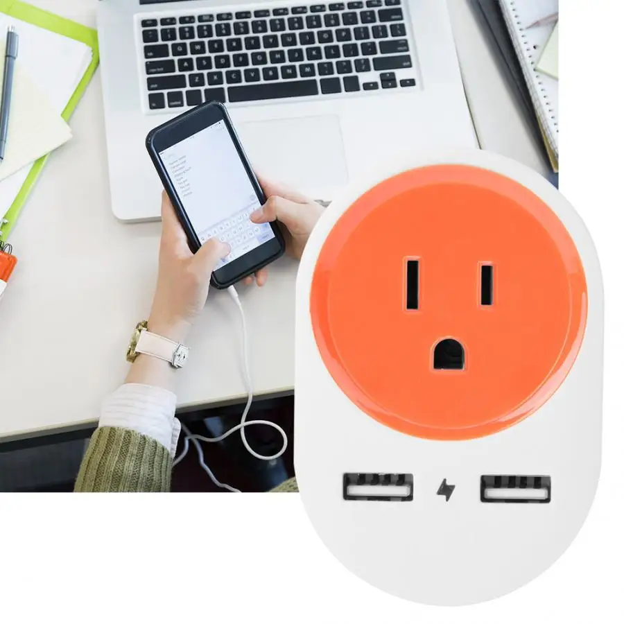 Дорожный адаптер питания с двойным USB разъемом EU to US японское быстрое зарядное