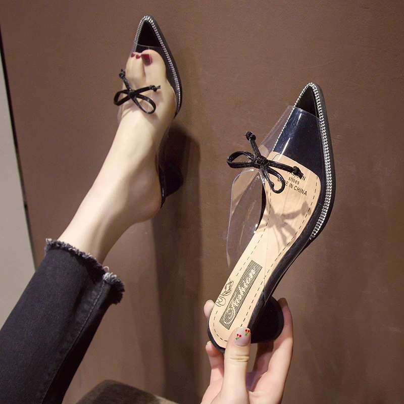 Прозрачный ПВХ прозрачные женские туфли лодочки Женская обувь Большие размеры