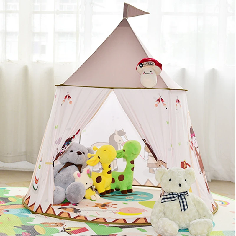 Kid Tent House Portable Princess Castle Present Hang Flag Children Teepee Play Birthday Christmas Gift Dropshipping | Игрушки и хобби
