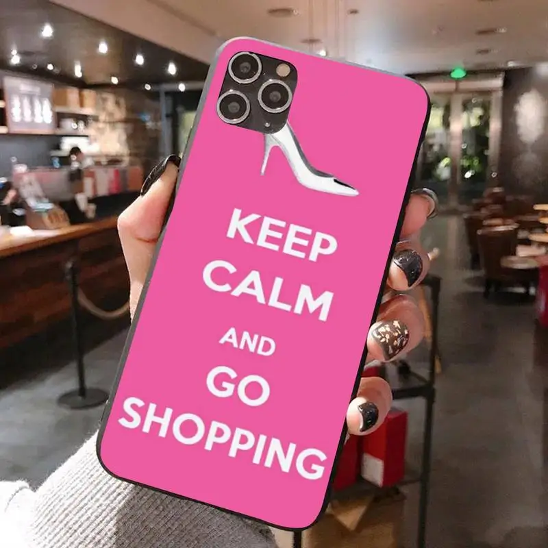 Черный чехол для телефона серии Keep Calm IphoneX XS 11 11Pro 5 5s SE 6 6s Plus 7 8 2020 | Мобильные