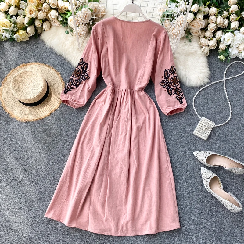 Женское платье макси в Корейском стиле вечерние нее с цветочным принтом и