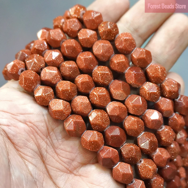 

Natural Stone Beads Faceted Gold SandStone Loose Spacers Beads for Jewelry Making DIY Bracelet Accessories 15" Strand 6 8 10MM