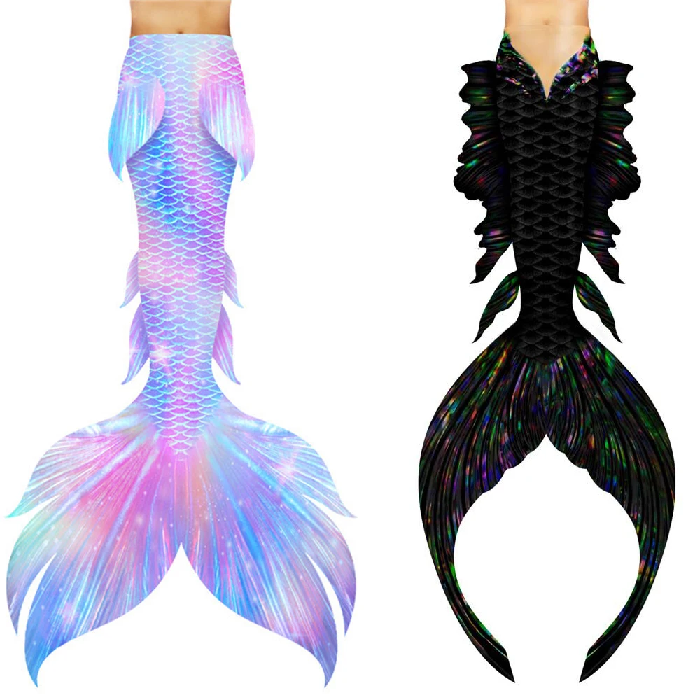 Индивидуальный фиолетовый черный большой хвост русалки для детей взрослых