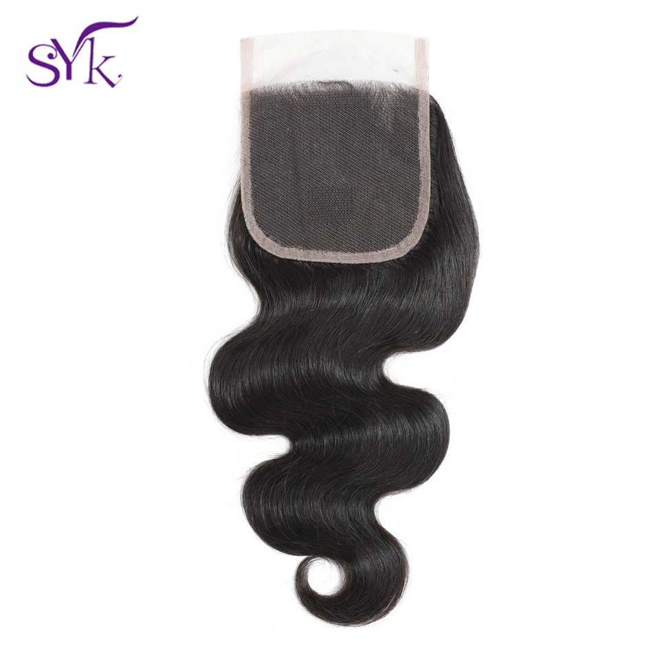 SYK объемная волна 3 пучка с закрытием перуанские накладные волосы пучки 100% не Реми