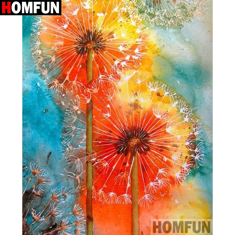 5D алмазная живопись HOMFUN для творчества Одуванчик рисунок с пейзажем вышивка