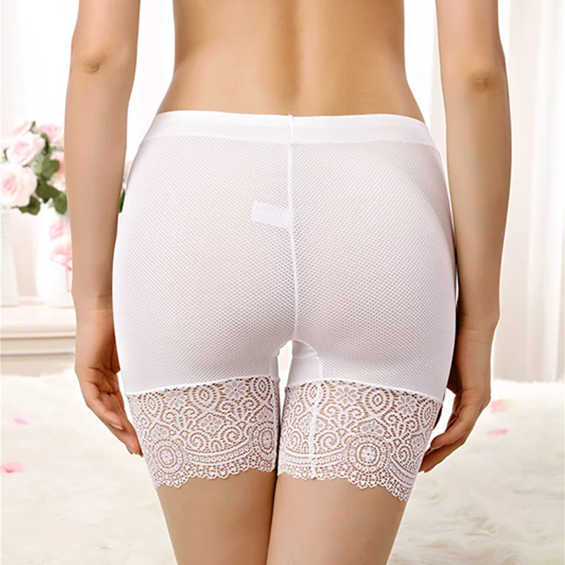 

Plus Size Seamless Safety Shorts Women Sexy Lace Under Skirt Anti Chafing Thigh Boyshorts Female High Waist Boyshorts Panties