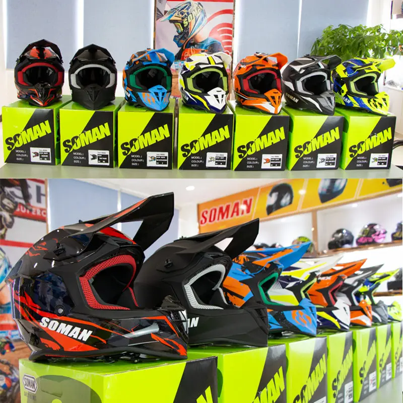 Шлем SOMAN для мотокросса внедорожный шлем Abs мотоциклетный мотоцикла Casco De Motocicleta