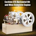 ET6 горизонтальная модель двигателя Hit and Miss полная модель STEM, обновленный газовый двигатель, мини турбинный двигатель, модель внутреннего сгорания, детские игрушки