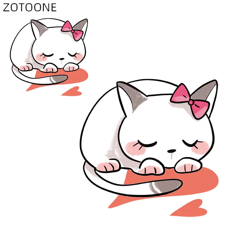 ZOTOONE Мультяшные нашивки со спящим котом милые наклейки для детей сделай сам