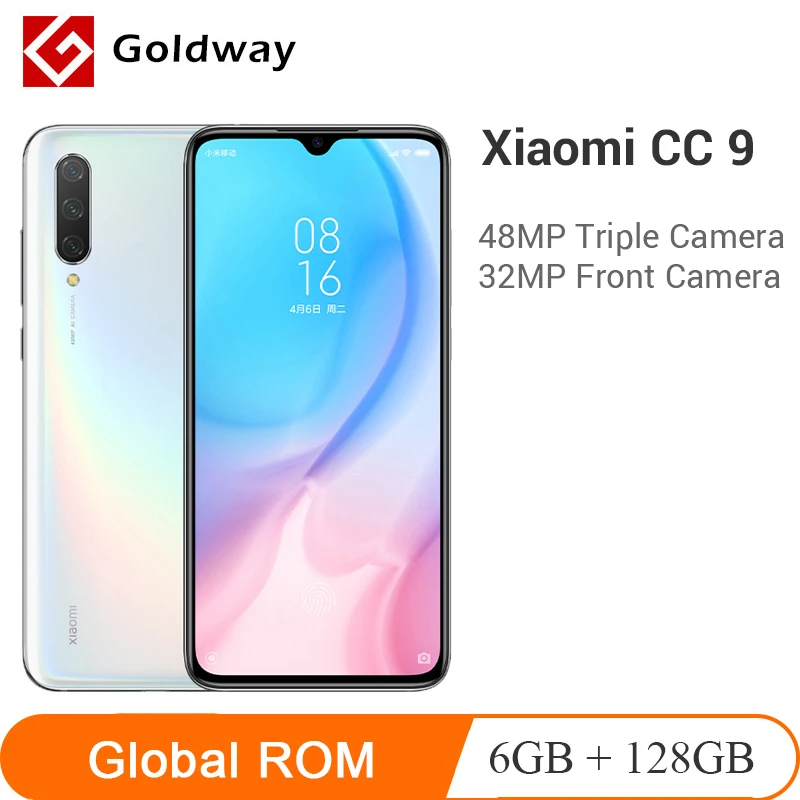 Global rom Xiaomi Mi CC9 6 ГБ 128 Смартфон Snapdragon 710 четыре ядра 39 дюймов полный экран 48 Мп + 32 МП