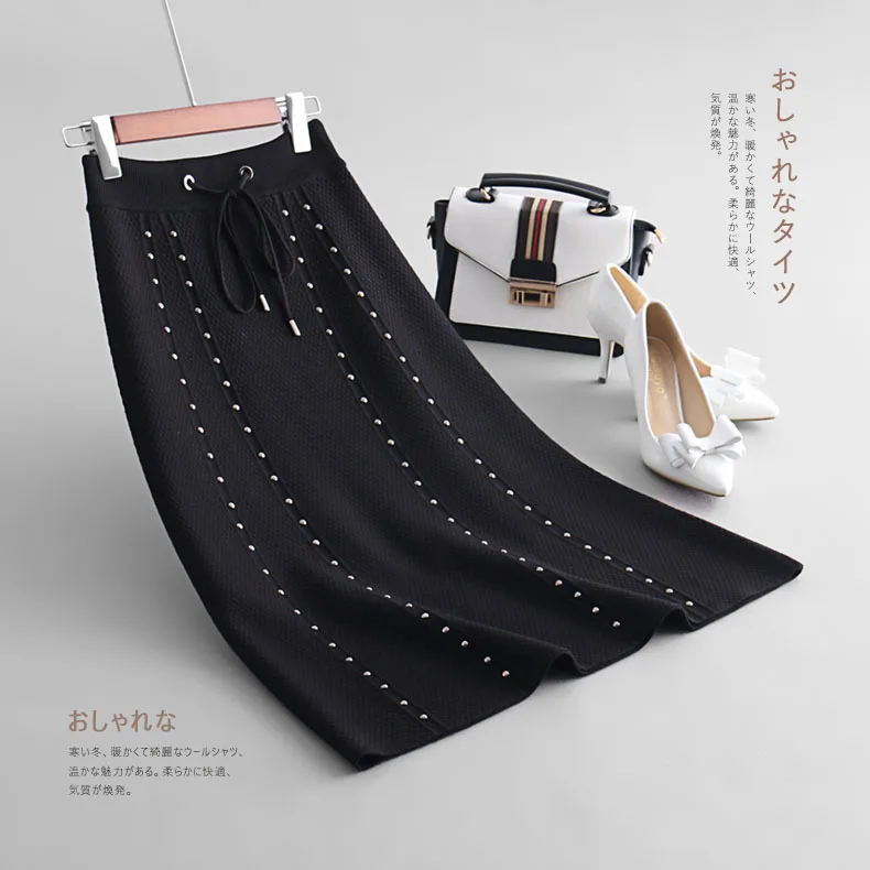 Юбка осень и зима женская сумка бедра юбка 2019 новая шерстяная Высокая талия