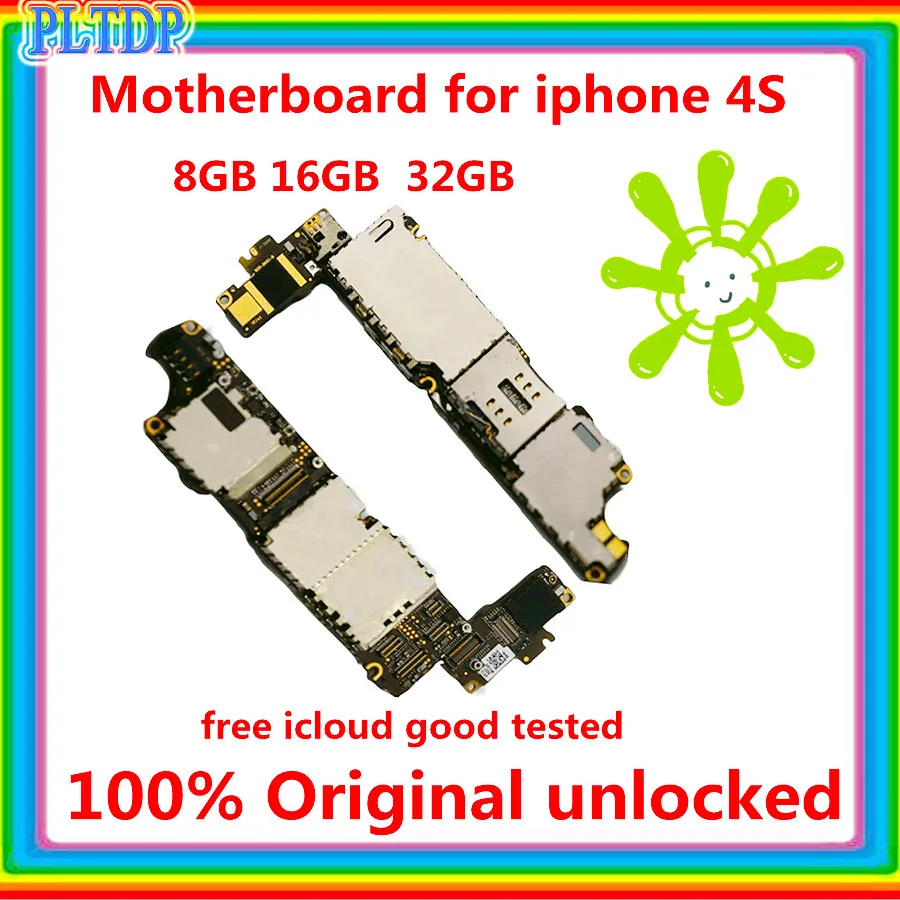 100% Оригинал материнская плата для iPhone 4s с чипом разблокирован I Phone материнскую