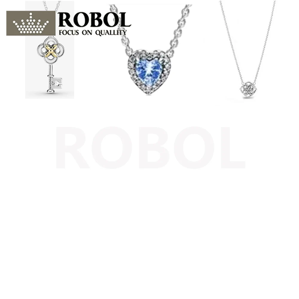 

6 2021 Новые популярные высокое качество 100% 925 стерлингового серебра ключ в форме сердца ожерелье, Женские Ювелирные изделия, подарки, бесплат...