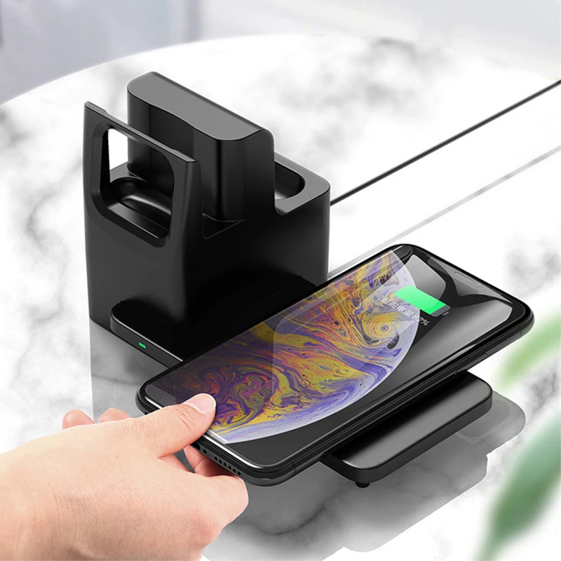 3 в 1 Быстрое беспроводное зарядное устройство для Apple Watch iWatch 4 2 Airpods портативная QI