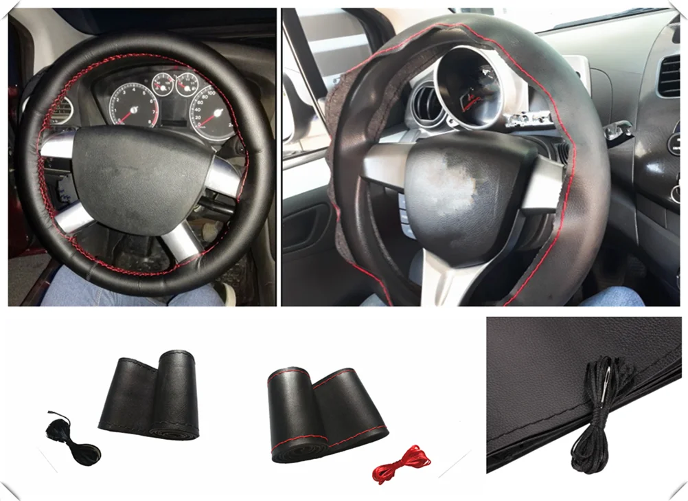 Оплетка руля автомобиля 38 см аксессуары из мягкой кожи в оплетке для Kia Forte Ceed Stonic