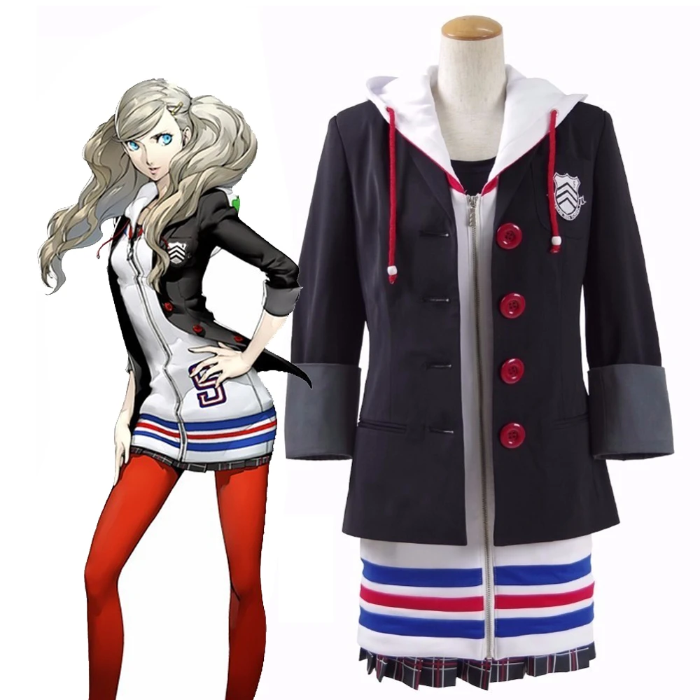 Persona 5 Anne Takamaki Panther женский костюм для косплея полный комплект униформы пальто с