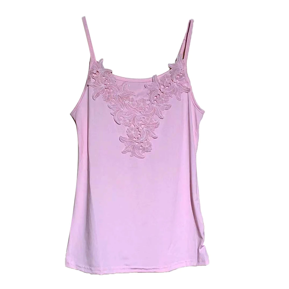 Женский сексуальный однотонный кружевной топ без рукавов с v-образным вырезом