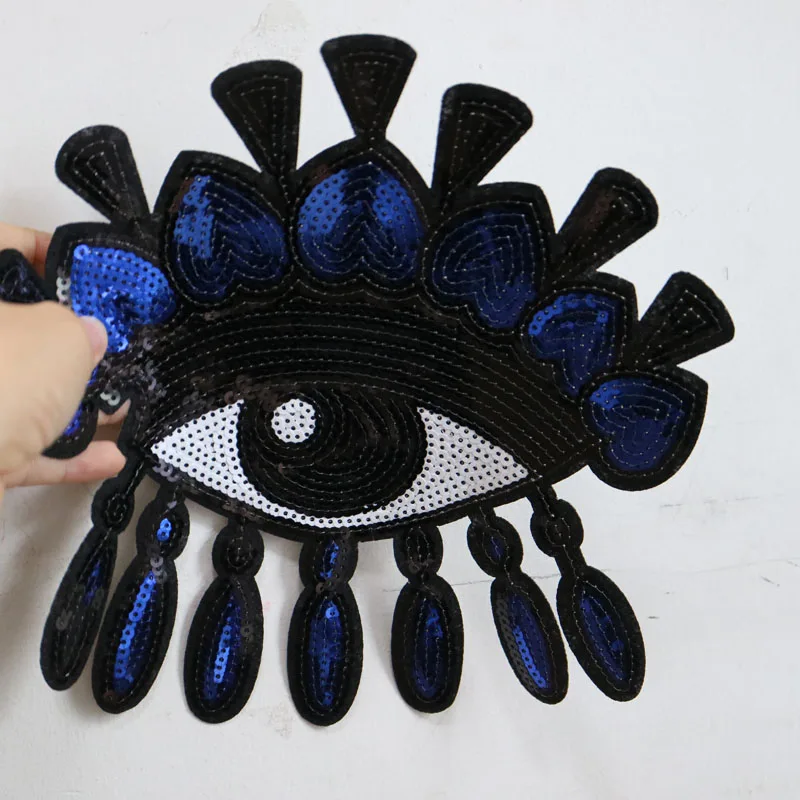 Модные 3D блёстки голубые глаза патчи для одежды Сделай Сам железные на парчи
