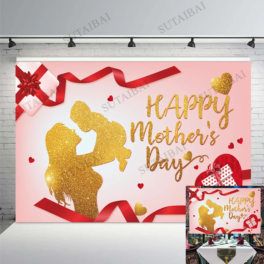 

Happy Mother's Day Backdrops Decorations Gift Love Heart Photography Background Backdrop Photography Studio Mothers Day Backdrop