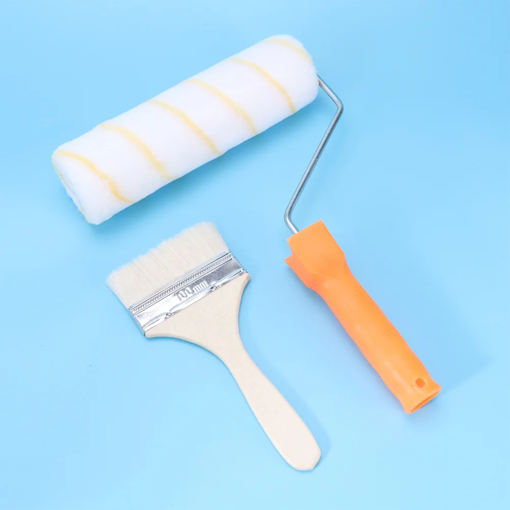 

1 Set Professional Paint Brush Tool Rollers Tray Brush Kit Wall Repair Tools for Home Shop