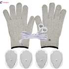 1 пара токопроводящих перчаток + 4 подкладки для электродов в форме руки + 1 шт. Штекерный кабель 2,5 мм для цифрового массажера тела