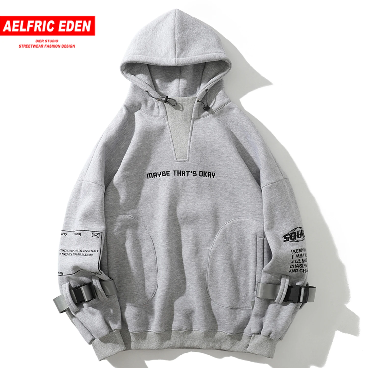 Толстовка Aelfric Eden в стиле хип хоп Повседневная хлопковая толстовка с вышитой
