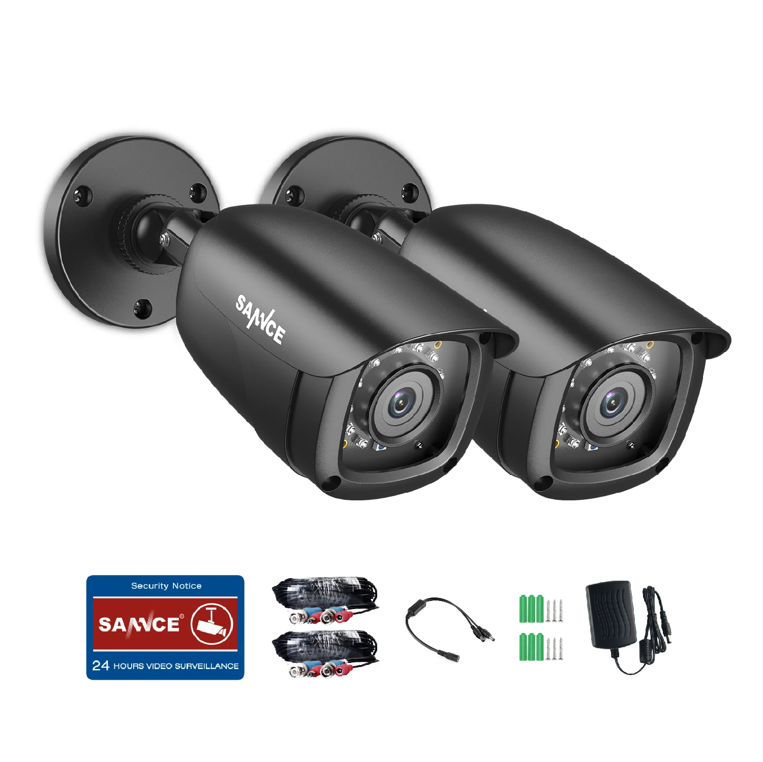 SANNCE 2 шт 1080P CCTV Камера Безопасности s 2.0MP наружная домашняя камера видеонаблюдения CCTV система