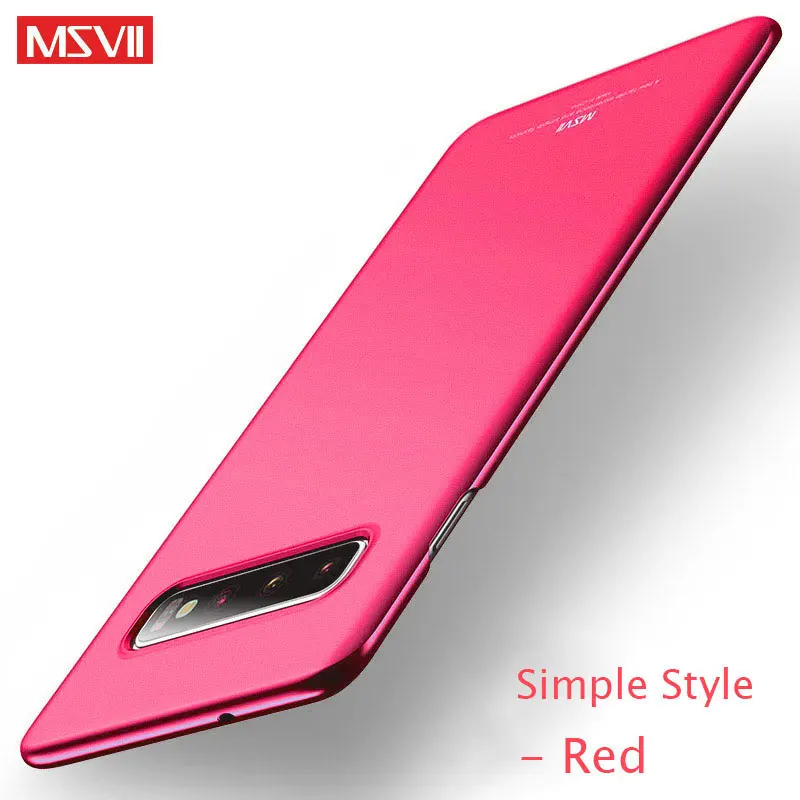 Simple Red Чехол Msvii для samsung Galaxy S10 Plus, чехол с кольцом, тонкий чехол для samsung S10 S10e, чехол-держатель для Galaxy S10 E Lite Plus - Цвет: Simple Red