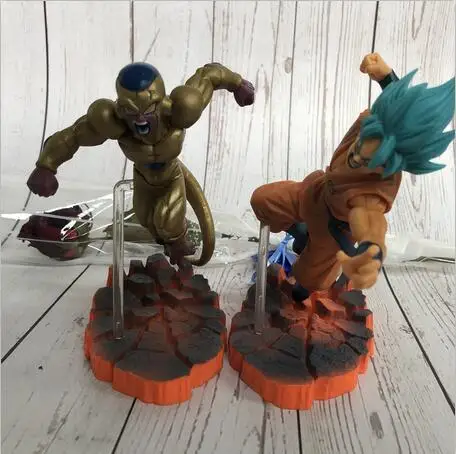 one set no box 2 шт./лот Dragon Ball Z Golden Frieza Фриза морозильник VS Гоку фигурку модель игрушки ПВХ коллективных кукла - Цвет: one set no box