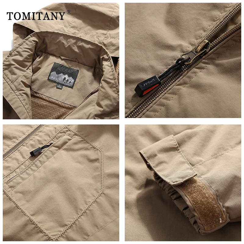 Мужская водонепроницаемая куртка с капюшоном Повседневная ветровка для походов