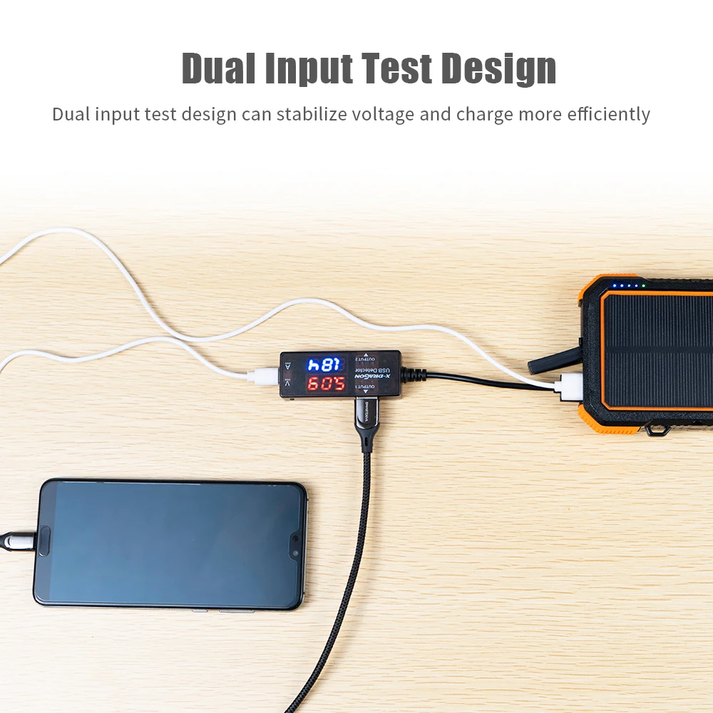 X-DRAGON 10VA USB мультиметр тестер открытый (A) гаечный ключ (V) 2 выходных порта Doppel Power