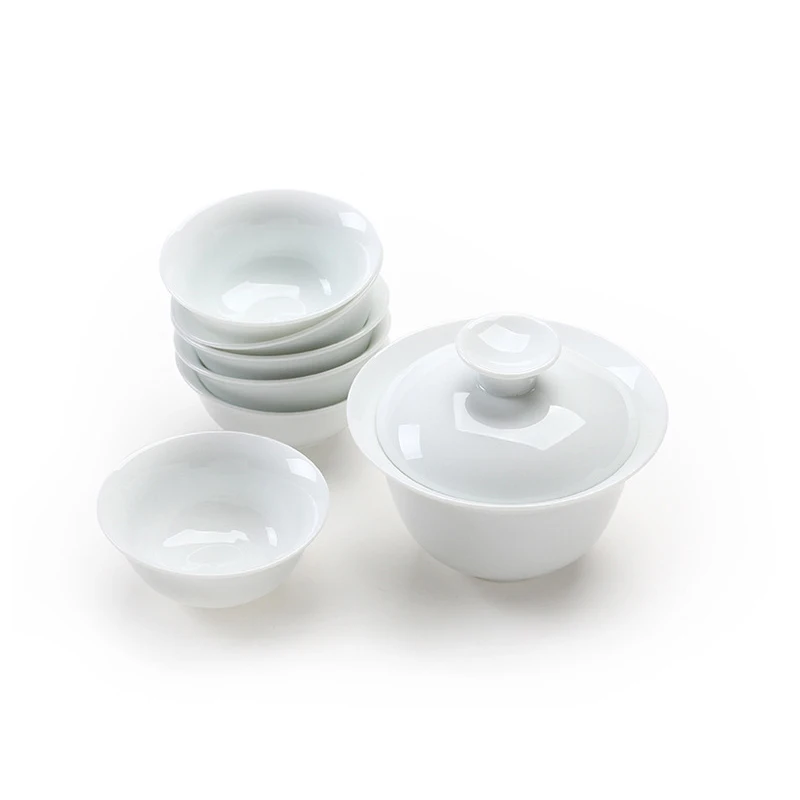 Gaiwan чайный сервиз высокого качества, 1 шт., gaiwan, 6 шт., чайный сервиз из белой кости