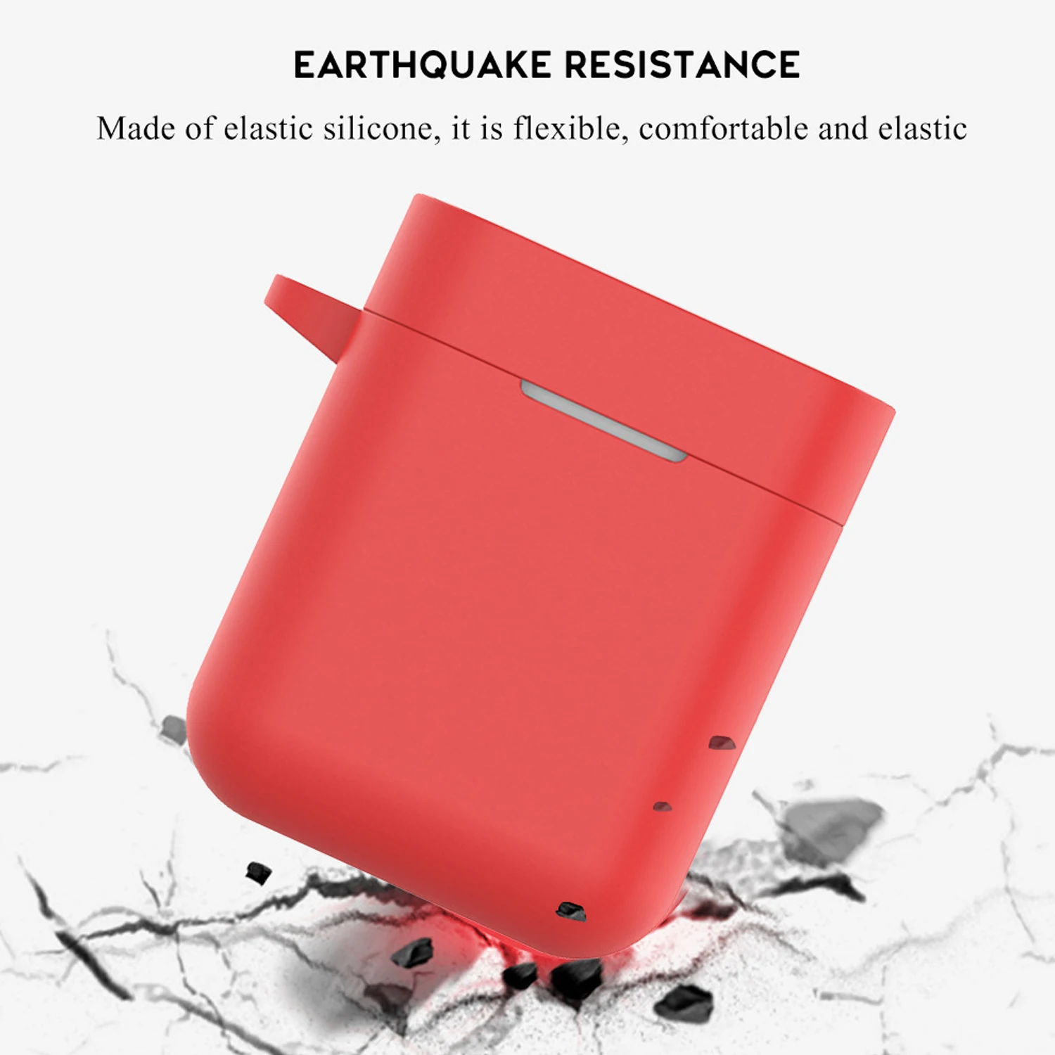 Vococal Portable Dustproof Anti-fall Soft Silicone Cover Case with Carabiner for Xiaomi Xiao Mi Air Wireless Earphone | Электроника