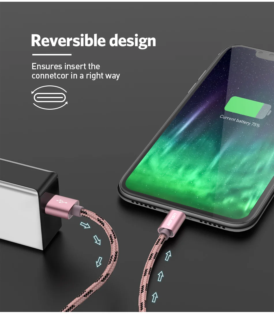 Usb-кабель USLION type C для быстрой зарядки устройств samsung Galaxy S10 S9 S8 Plus Xiaomi Mi 5s redmi k20 pro