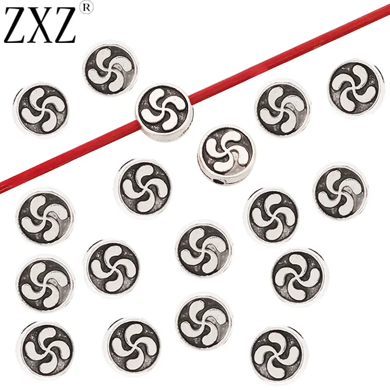 ZXZ 50 шт. круглые металлические разделительные бусины двусторонние для