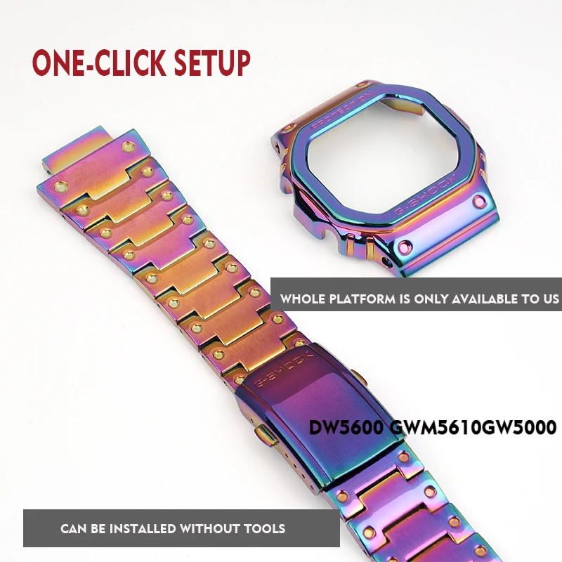 Ремешок для часов и ободок DW5600 GW5000 GW-M5610 для gshock металлический ремешок чехол из нержавеющей стали ремень инструменты чехол рамка
