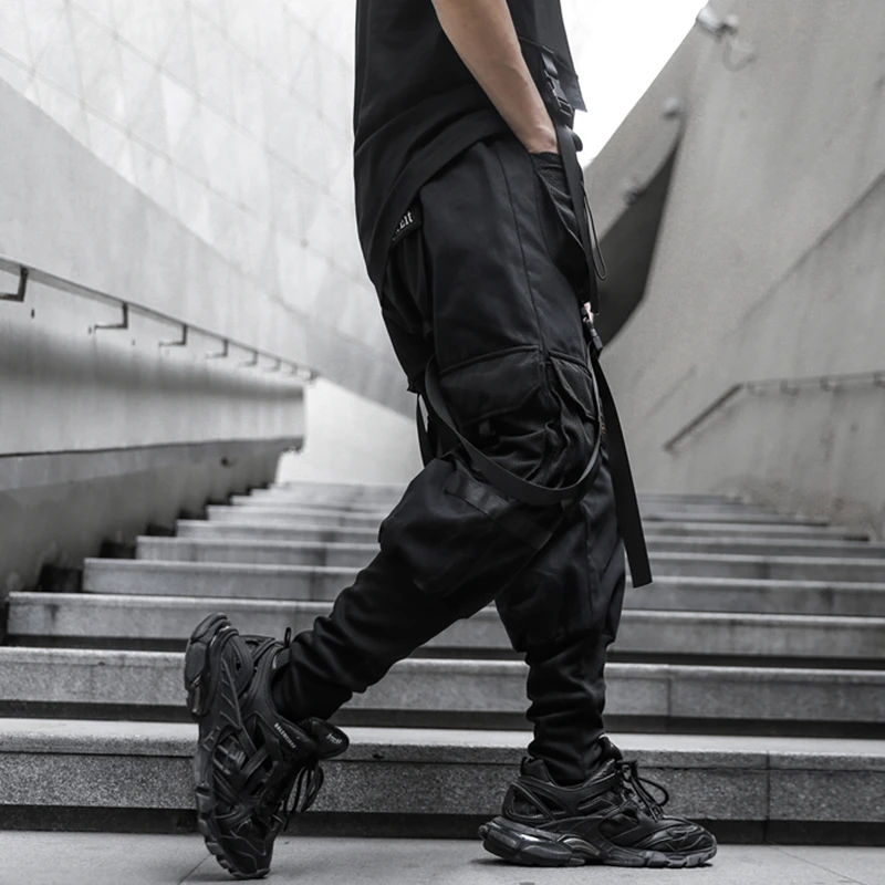 

Fashion Harem Pants Mens Streetwear Loose JoggerCasual Hip hop Male Pants Ribbons 2020 Spring High Quality Men Sweatpants