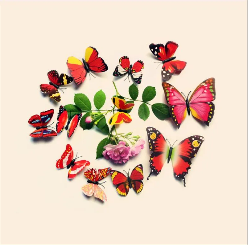 12 шт./компл. красивый художественный дизайн 3D многоцветный ПВХ Магнит бабочка